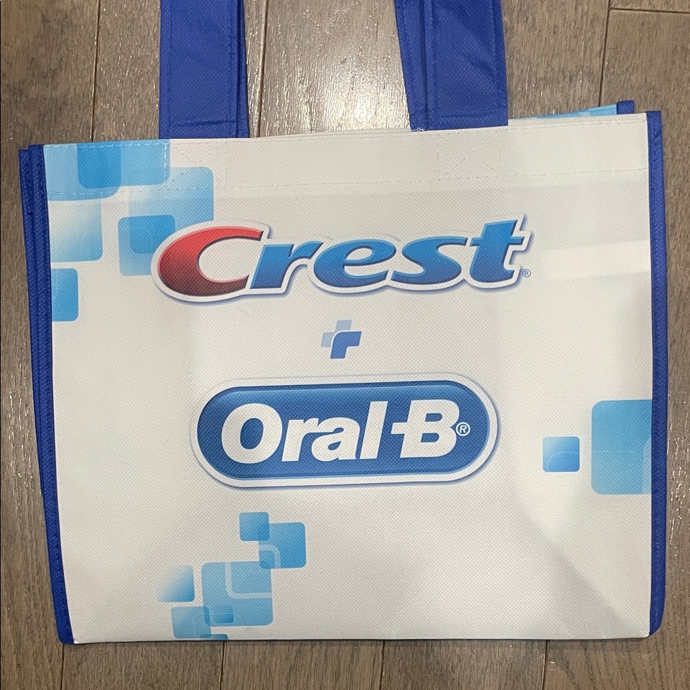 Crest & Oral-B Blue & White Tote Bag 🛍️ • NEW
